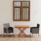 vidaXL Juego de comedor jardín 3 pzas madera acacia y ratán sintético vidaXL Juego de comedor jardín 3 pzas madera acacia y ratán sintético