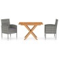 vidaXL Juego de comedor jardín 3 pzas madera acacia y ratán sintético vidaXL Juego de comedor jardín 3 pzas madera acacia y ratán sintético