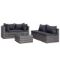 vidaXL Set de muebles de jardín 9 pzas y cojines ratán sintético gris