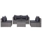 vidaXL Set de muebles de jardín 9 pzas y cojines ratán sintético gris