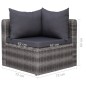 vidaXL Set de muebles de jardín 9 pzas y cojines ratán sintético gris