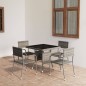 vidaXL Juego de comedor para jardín 5 piezas ratán sintético gris vidaXL Juego de comedor para jardín 5 piezas ratán sintético gris