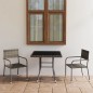 vidaXL Set comedor jardín 3 pzas ratán sintético gris antracita y gris