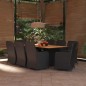 vidaXL Juego de comedor para jardín 9 piezas ratán sintético negro vidaXL Juego de comedor para jardín 9 piezas ratán sintético negro