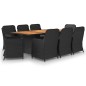 vidaXL Juego de comedor para jardín 9 piezas ratán sintético negro vidaXL Juego de comedor para jardín 9 piezas ratán sintético negro