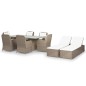 vidaXL Juego de comedor para jardín 9 piezas ratán sintético marrón vidaXL Juego de comedor para jardín 9 piezas ratán sintético marrón