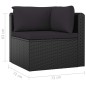 vidaXL Set de muebles de jardín 11 pzas cojines ratán sintético negro vidaXL Set de muebles de jardín 11 pzas cojines ratán sintético negro