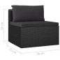 vidaXL Set de muebles de jardín 11 pzas cojines ratán sintético negro vidaXL Set de muebles de jardín 11 pzas cojines ratán sintético negro