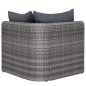 vidaXL Set de muebles de jardín 9 pzas ratán sintético y cojines gris