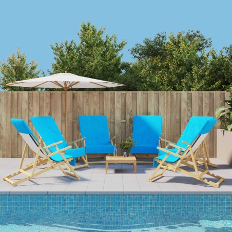 vidaXL Toallas de playa 6 uds tela turquesa 400 g/m² 60x135 cm