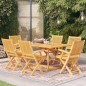 vidaXL Conjunto de comedor de jardín 7 piezas madera maciza de teca vidaXL Conjunto de comedor de jardín 7 piezas madera maciza de teca