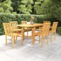 vidaXL Conjunto de comedor de jardín 7 piezas madera maciza de teca vidaXL Conjunto de comedor de jardín 7 piezas madera maciza de teca