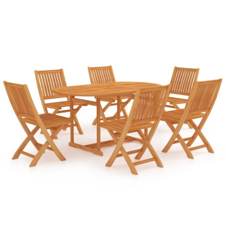 vidaXL Conjunto de comedor de jardín 7 piezas madera maciza de teca