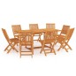 vidaXL Conjunto de comedor de jardín 9 piezas madera maciza de teca vidaXL Conjunto de comedor de jardín 9 piezas madera maciza de teca
