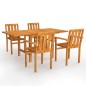 vidaXL Conjunto de comedor de jardín 5 piezas madera maciza de teca vidaXL Conjunto de comedor de jardín 5 piezas madera maciza de teca