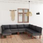 vidaXL Set de muebles de jardín 7 pzas y cojines ratán sintético gris vidaXL Set de muebles de jardín 7 pzas y cojines ratán sintético gris