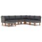 vidaXL Set de muebles de jardín 7 pzas y cojines ratán sintético gris vidaXL Set de muebles de jardín 7 pzas y cojines ratán sintético gris