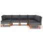 vidaXL Set de muebles de jardín 7 pzas y cojines ratán sintético gris vidaXL Set de muebles de jardín 7 pzas y cojines ratán sintético gris