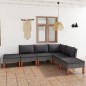 vidaXL Set de muebles de jardín 8 pzas y cojines ratán sintético gris vidaXL Set de muebles de jardín 8 pzas y cojines ratán sintético gris