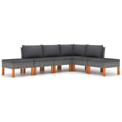 vidaXL Set de muebles de jardín 8 pzas y cojines ratán sintético gris