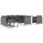 vidaXL Set de muebles de jardín 8 pzas y cojines ratán sintético gris vidaXL Set de muebles de jardín 8 pzas y cojines ratán sintético gris