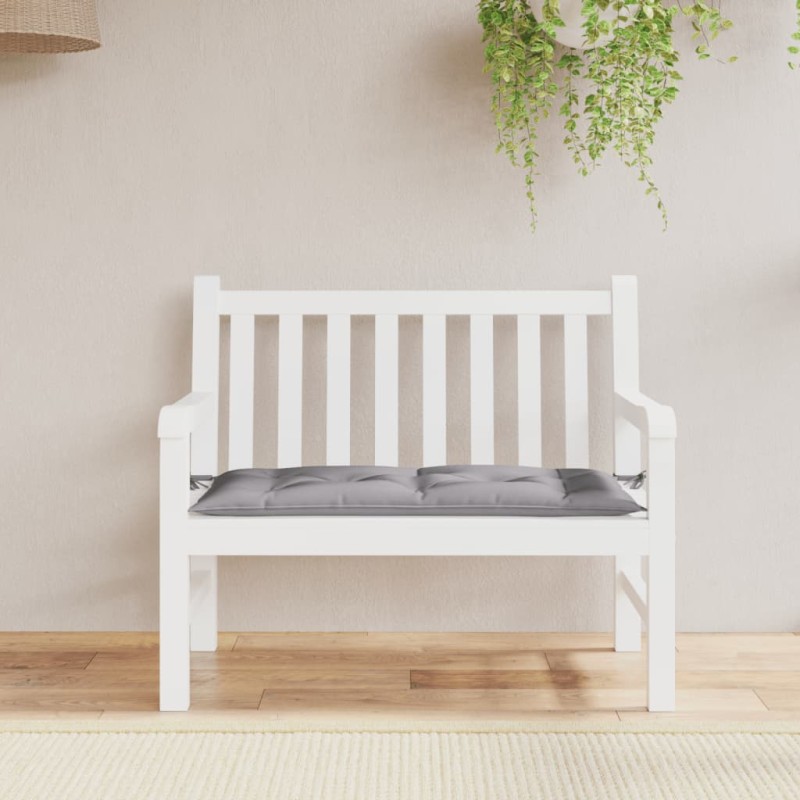 vidaXL Cojín de banco de jardín tela Oxford gris 100x50x7 cm vidaXL Cojín de banco de jardín tela Oxford gris 100x50x7 cm