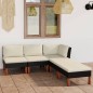 vidaXL Set de muebles de jardín 5 pzas y cojines ratán sintético negro vidaXL Set de muebles de jardín 5 pzas y cojines ratán sintético negro