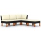 vidaXL Set de muebles de jardín 5 pzas y cojines ratán sintético negro vidaXL Set de muebles de jardín 5 pzas y cojines ratán sintético negro
