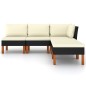 vidaXL Set de muebles de jardín 5 pzas y cojines ratán sintético negro vidaXL Set de muebles de jardín 5 pzas y cojines ratán sintético negro
