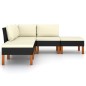 vidaXL Set de muebles de jardín 5 pzas y cojines ratán sintético negro vidaXL Set de muebles de jardín 5 pzas y cojines ratán sintético negro
