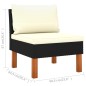 vidaXL Set de muebles de jardín 5 pzas y cojines ratán sintético negro vidaXL Set de muebles de jardín 5 pzas y cojines ratán sintético negro