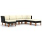 vidaXL Set de muebles de jardín 7 pzas y cojines ratán sintético negro vidaXL Set de muebles de jardín 7 pzas y cojines ratán sintético negro