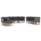 vidaXL Set de muebles de jardín 9 pzas y cojines ratán sintético gris vidaXL Set de muebles de jardín 9 pzas y cojines ratán sintético gris