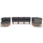 vidaXL Set de muebles de jardín 9 pzas y cojines ratán sintético gris vidaXL Set de muebles de jardín 9 pzas y cojines ratán sintético gris