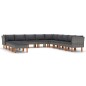 vidaXL Set de muebles de jardín 12 pzas y cojines ratán sintético gris vidaXL Set de muebles de jardín 12 pzas y cojines ratán sintético gris