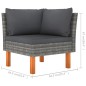 vidaXL Set de muebles de jardín 12 pzas y cojines ratán sintético gris vidaXL Set de muebles de jardín 12 pzas y cojines ratán sintético gris