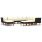 vidaXL Set de muebles de jardín 12 pzas y cojines ratán sintético negro vidaXL Set de muebles de jardín 12 pzas y cojines ratán sintético negro