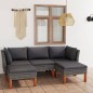 vidaXL Set de muebles de jardín 5 pzas y cojines ratán sintético gris vidaXL Set de muebles de jardín 5 pzas y cojines ratán sintético gris