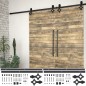 vidaXL Kit de herrajes de puertas correderas acero negro 2 uds 200 cm vidaXL Kit de herrajes de puertas correderas acero negro 2 uds 200 cm