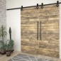 vidaXL Kit de herrajes de puertas correderas acero negro 2 uds 200 cm vidaXL Kit de herrajes de puertas correderas acero negro 2 uds 200 cm