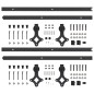 vidaXL Kit de herrajes de puertas correderas acero negro 2 uds 200 cm vidaXL Kit de herrajes de puertas correderas acero negro 2 uds 200 cm