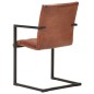 vidaXL Sillas voladizas de comedor 4 unidades cuero auténtico marrón vidaXL Sillas voladizas de comedor 4 unidades cuero auténtico marrón
