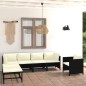 vidaXL Set de muebles de jardín 7 pzas y cojines ratán sintético negro vidaXL Set de muebles de jardín 7 pzas y cojines ratán sintético negro