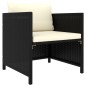 vidaXL Set de muebles de jardín 7 pzas y cojines ratán sintético negro vidaXL Set de muebles de jardín 7 pzas y cojines ratán sintético negro