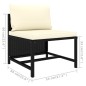 vidaXL Set de muebles de jardín 7 pzas y cojines ratán sintético negro vidaXL Set de muebles de jardín 7 pzas y cojines ratán sintético negro