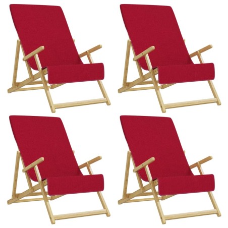vidaXL Toallas de playa 4 uds tela burdeos 400 g/m² 60x135 cm