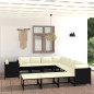 vidaXL Set de muebles de jardín 12 pzas cojines ratán sintético negro vidaXL Set de muebles de jardín 12 pzas cojines ratán sintético negro