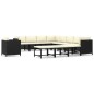 vidaXL Set de muebles de jardín 12 pzas cojines ratán sintético negro vidaXL Set de muebles de jardín 12 pzas cojines ratán sintético negro