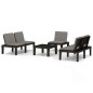 vidaXL Set de muebles de jardín 4 piezas con cojines plástico gris vidaXL Set de muebles de jardín 4 piezas con cojines plástico gris