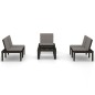 vidaXL Set de muebles de jardín 4 piezas con cojines plástico gris vidaXL Set de muebles de jardín 4 piezas con cojines plástico gris